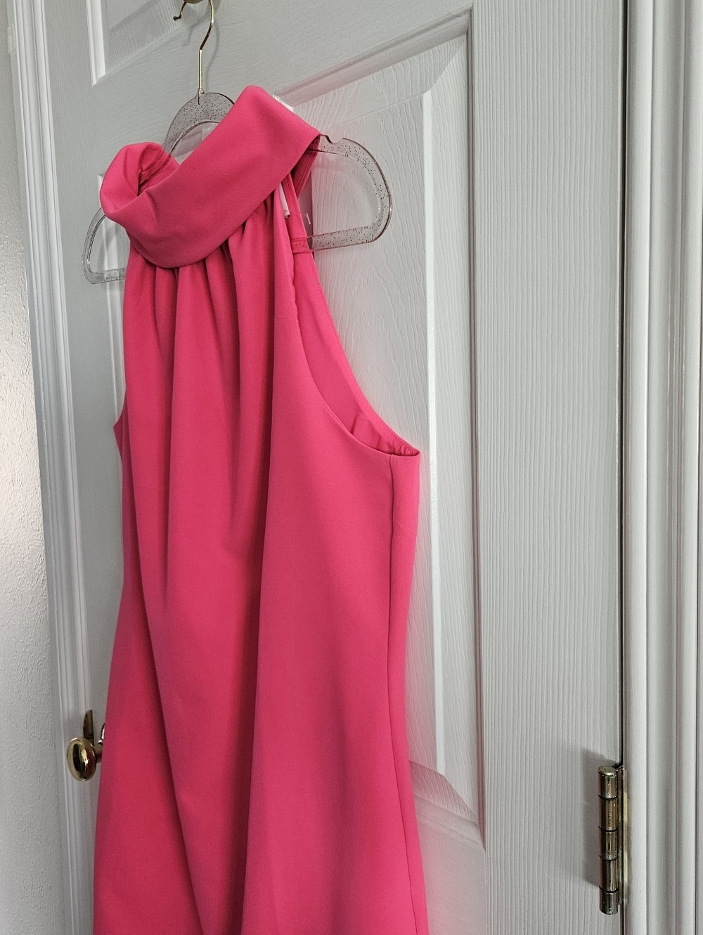 NWOT STS Sail To Sable Pink Cowl Neck Button Back Sleeveless Hydra Shift Dress - Picture 2 of 9